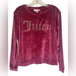 Juicy Couture Sleepwear Top Girls Size Small‎ Purple Velour Rhinestone Cropped